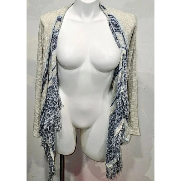 Women’s Fringe Knit Open Front Draping Cover Up - NO BOUNDARIES Sz XL (15-17) - Picture 4 of 14